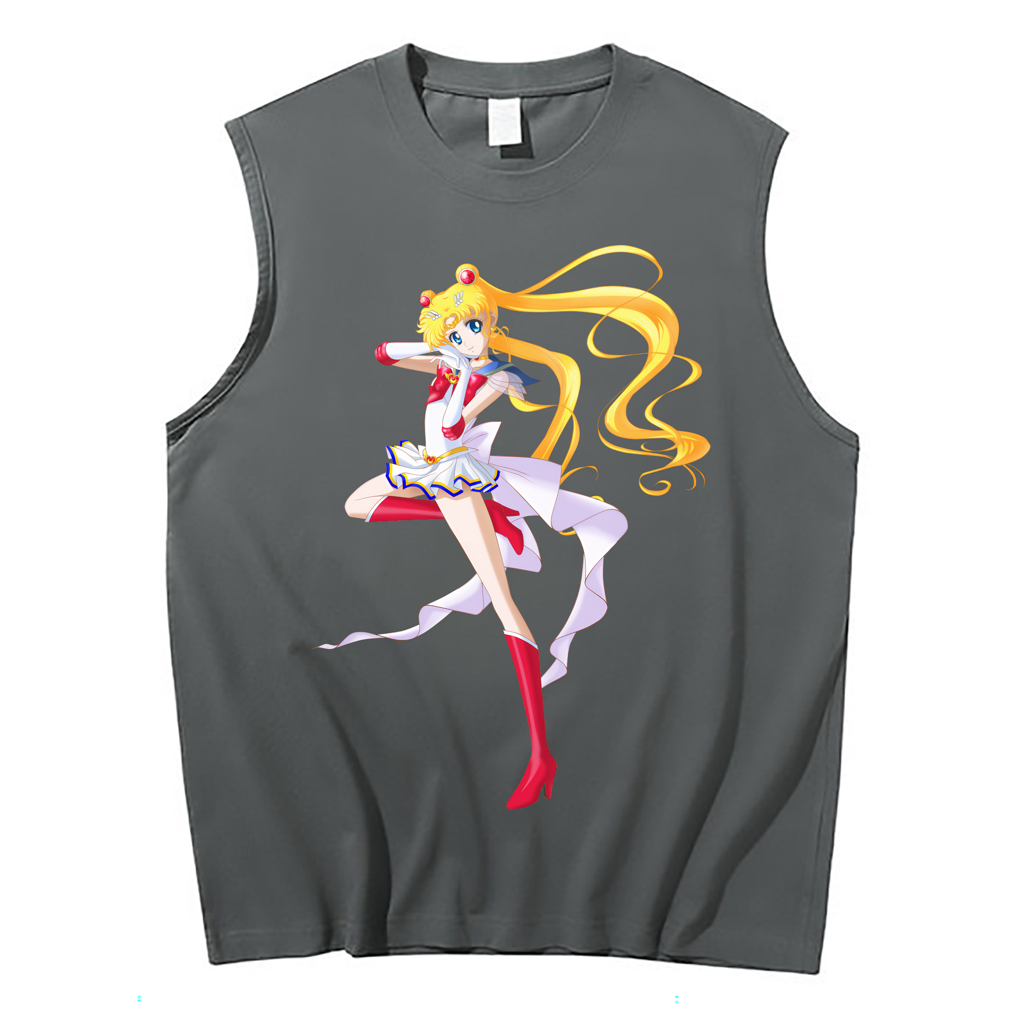 （画像用） 美少女戦士セーラームーン 月野 うさぎ つきの うさぎ Sailor Moon Tsukino Usagi コットン100％タンクトップ（フロントプリント）